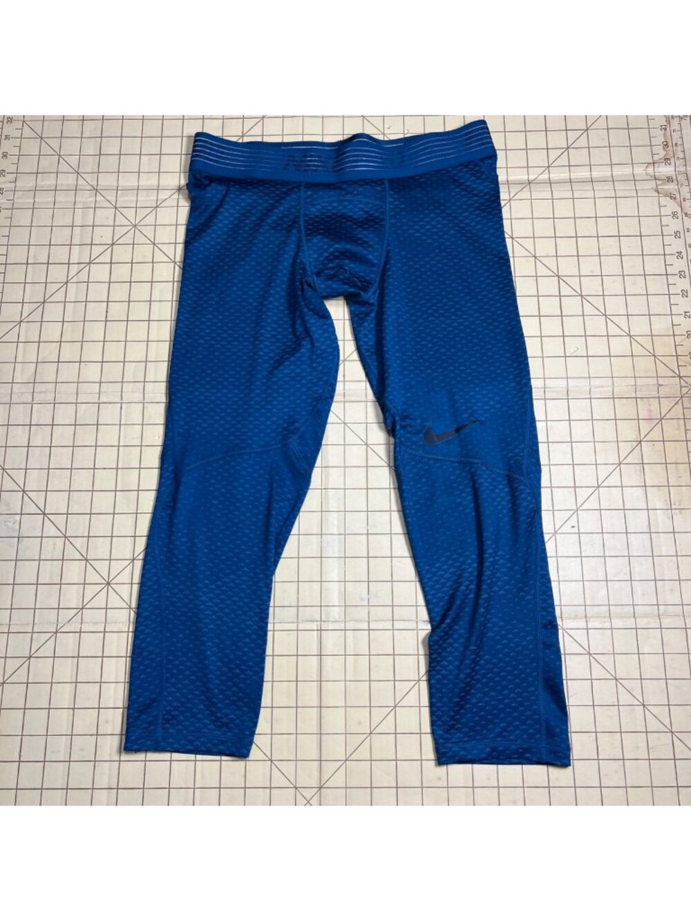 Nike Pro Mens Compression Tights Blue Dri-Fit Performance Stretch Fabric Size L